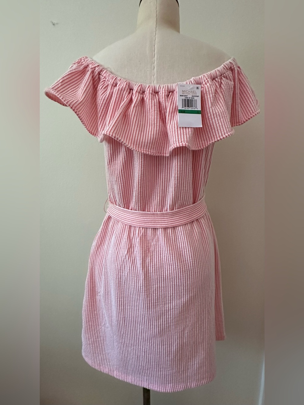 Michael Kors Lg dress w/elastic neck/waist & pockets. NWT P2P 19 1/2”-21 1/2” - Picture 6 of 8